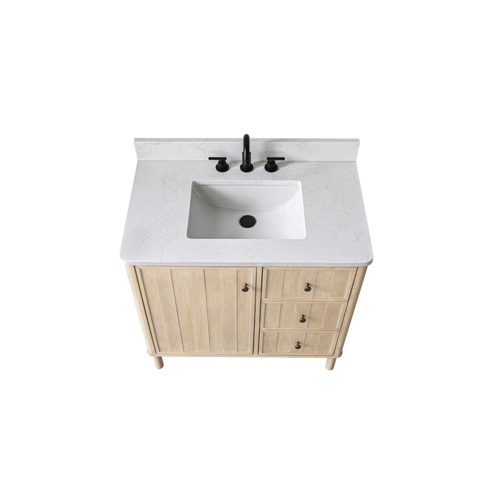 Vanity Art 36" Single Sink Freestanding Bathroom Vanity with Engineered Stone Top - HomeBeyond