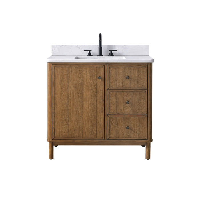 Vanity Art 36" Single Sink Freestanding Bathroom Vanity with Engineered Stone Top - HomeBeyond