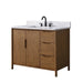 Vanity Art 42" Freestanding Bathroom Vanity with Integrated Finger Pull Doors and Engineered Stone Top - HomeBeyond