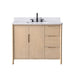 Vanity Art 42" Freestanding Bathroom Vanity with Integrated Finger Pull Doors and Engineered Stone Top - HomeBeyond