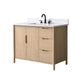 Vanity Art 42" Freestanding Bathroom Vanity with Integrated Finger Pull Doors and Engineered Stone Top - HomeBeyond