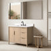 Vanity Art 42" Freestanding Bathroom Vanity with Integrated Finger Pull Doors and Engineered Stone Top - HomeBeyond