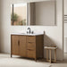 Vanity Art 42" Freestanding Bathroom Vanity with Integrated Finger Pull Doors and Engineered Stone Top - HomeBeyond