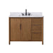 Vanity Art 42" Freestanding Bathroom Vanity with Integrated Finger Pull Doors and Engineered Stone Top - HomeBeyond