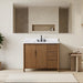 Vanity Art 42" Freestanding Bathroom Vanity with Integrated Finger Pull Doors and Engineered Stone Top - HomeBeyond