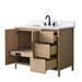 Vanity Art 42" Freestanding Bathroom Vanity with Integrated Finger Pull Doors and Engineered Stone Top - HomeBeyond