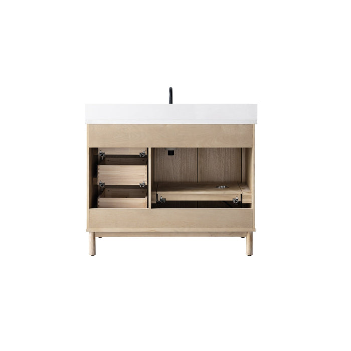 Vanity Art 42" Single Sink Freestanding Bathroom Vanity with Engineered Stone Top - HomeBeyond