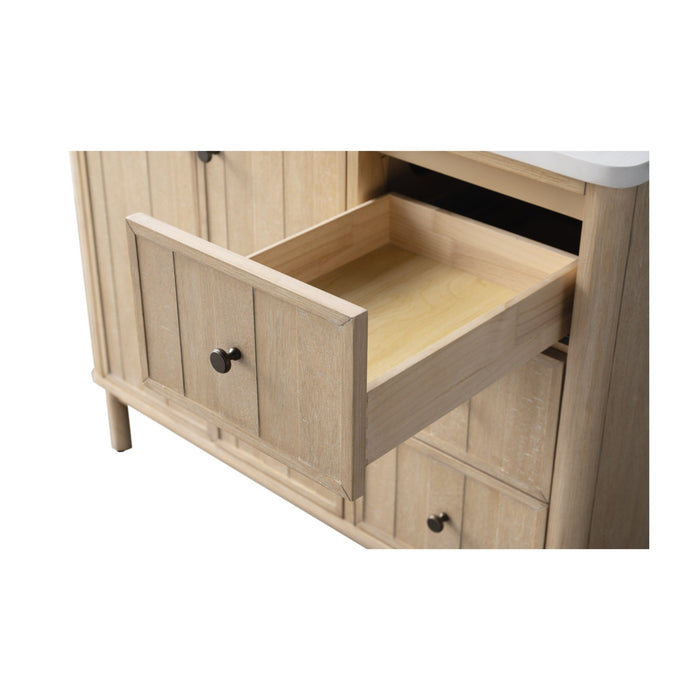Vanity Art 42" Single Sink Freestanding Bathroom Vanity with Engineered Stone Top - HomeBeyond