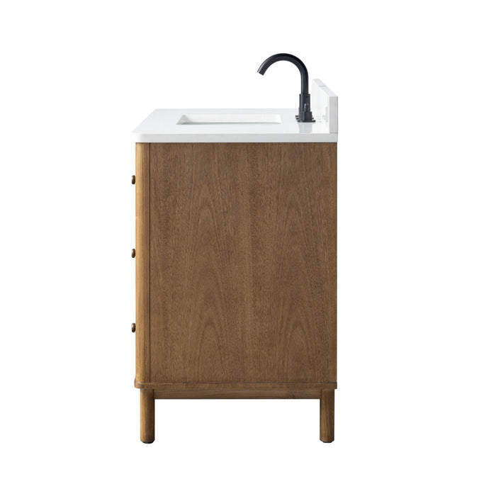 Vanity Art 42" Single Sink Freestanding Bathroom Vanity with Engineered Stone Top - HomeBeyond