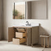 Vanity Art 48" Freestanding Bathroom Vanity with Integrated Finger Pull Doors and Engineered Stone Top - HomeBeyond