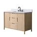 Vanity Art 48" Freestanding Bathroom Vanity with Integrated Finger Pull Doors and Engineered Stone Top - HomeBeyond