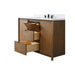 Vanity Art 48" Freestanding Bathroom Vanity with Integrated Finger Pull Doors and Engineered Stone Top - HomeBeyond