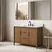 Vanity Art 48" Freestanding Bathroom Vanity with Integrated Finger Pull Doors and Engineered Stone Top - HomeBeyond