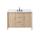 Vanity Art 48" Freestanding Bathroom Vanity with Integrated Finger Pull Doors and Engineered Stone Top - HomeBeyond
