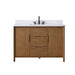 Vanity Art 48" Freestanding Bathroom Vanity with Integrated Finger Pull Doors and Engineered Stone Top - HomeBeyond