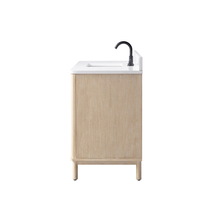 Vanity Art 48" Single Sink Freestanding Bathroom Vanity with Engineered Stone Top - HomeBeyond