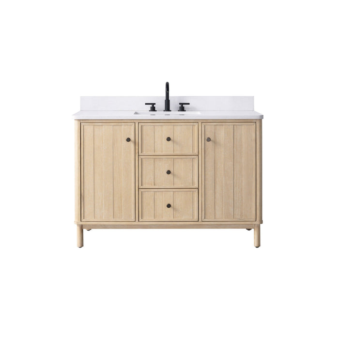 Vanity Art 48" Single Sink Freestanding Bathroom Vanity with Engineered Stone Top - HomeBeyond