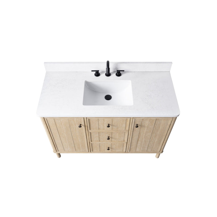 Vanity Art 48" Single Sink Freestanding Bathroom Vanity with Engineered Stone Top - HomeBeyond