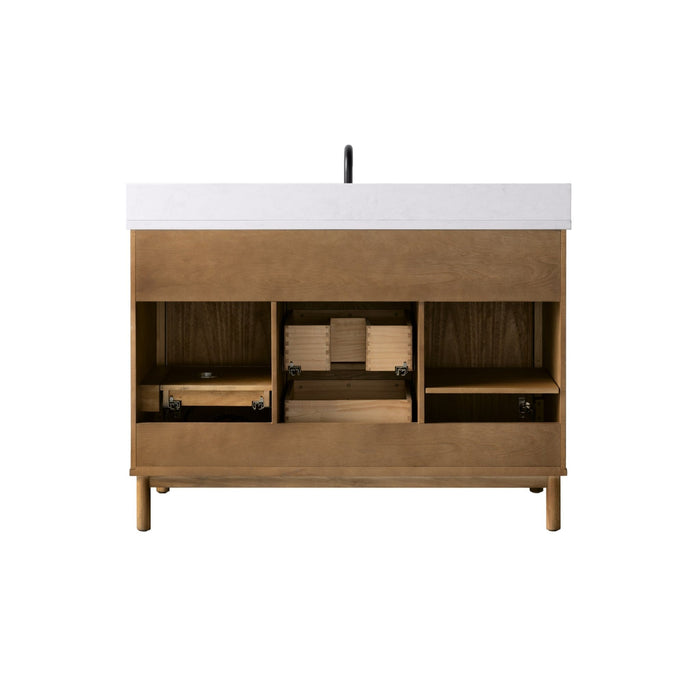 Vanity Art 48" Single Sink Freestanding Bathroom Vanity with Engineered Stone Top - HomeBeyond