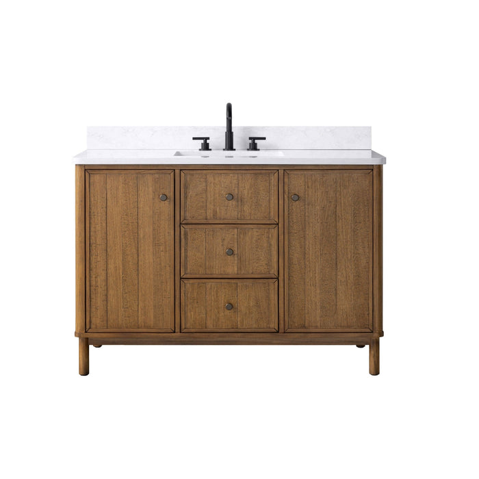 Vanity Art 48" Single Sink Freestanding Bathroom Vanity with Engineered Stone Top - HomeBeyond