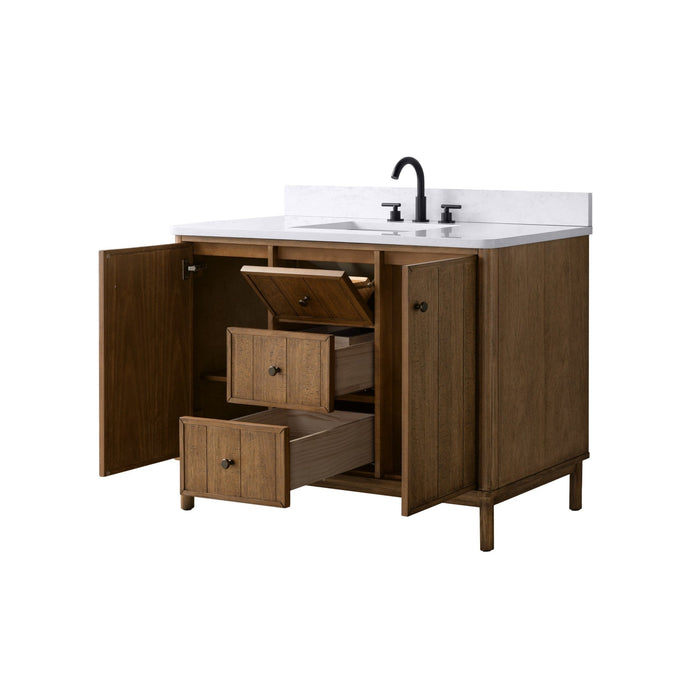 Vanity Art 48" Single Sink Freestanding Bathroom Vanity with Engineered Stone Top - HomeBeyond