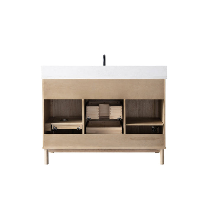 Vanity Art 48" Single Sink Freestanding Bathroom Vanity with Engineered Stone Top - HomeBeyond