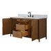 Vanity Art 60" Freestanding Bathroom Vanity with Integrated Finger Pull Doors and Engineered Stone Top - HomeBeyond