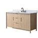 Vanity Art 60" Freestanding Bathroom Vanity with Integrated Finger Pull Doors and Engineered Stone Top - HomeBeyond
