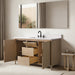 Vanity Art 60" Freestanding Bathroom Vanity with Integrated Finger Pull Doors and Engineered Stone Top - HomeBeyond