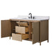 Vanity Art 60" Freestanding Bathroom Vanity with Integrated Finger Pull Doors and Engineered Stone Top - HomeBeyond