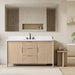 Vanity Art 60" Freestanding Bathroom Vanity with Integrated Finger Pull Doors and Engineered Stone Top - HomeBeyond