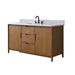 Vanity Art 60" Freestanding Bathroom Vanity with Integrated Finger Pull Doors and Engineered Stone Top - HomeBeyond