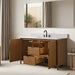 Vanity Art 60" Freestanding Bathroom Vanity with Integrated Finger Pull Doors and Engineered Stone Top - HomeBeyond