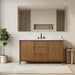 Vanity Art 60" Freestanding Bathroom Vanity with Integrated Finger Pull Doors and Engineered Stone Top - HomeBeyond
