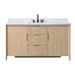 Vanity Art 60" Freestanding Bathroom Vanity with Integrated Finger Pull Doors and Engineered Stone Top - HomeBeyond