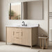 Vanity Art 60" Freestanding Bathroom Vanity with Integrated Finger Pull Doors and Engineered Stone Top - HomeBeyond