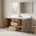 Vanity Art 60" Single Sink Freestanding Bathroom Vanity with Engineered Stone Top - HomeBeyond