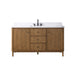 Vanity Art 60" Single Sink Freestanding Bathroom Vanity with Engineered Stone Top - HomeBeyond