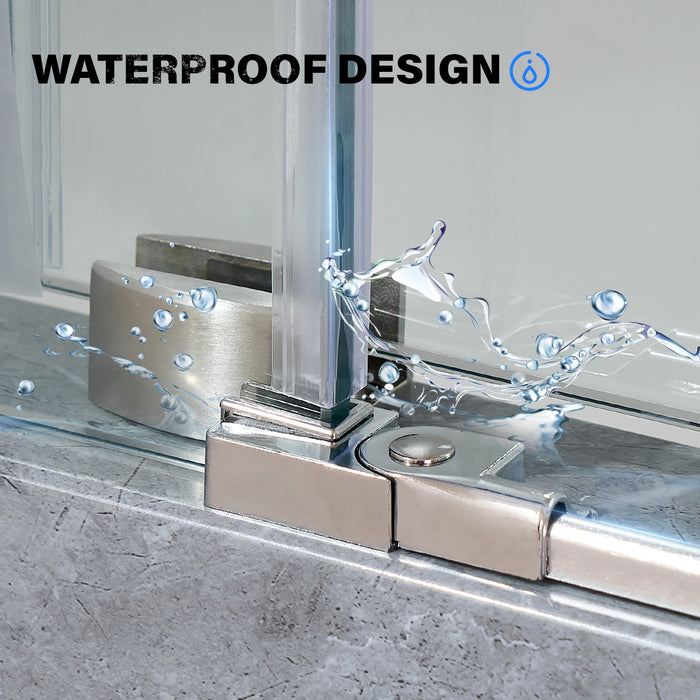 Vanity Art 60 x 76 Inches Frameless Single Sliding Glass Barn Shower Door Chrome - VASSD6076CH - HomeBeyond