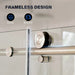 Vanity Art 60 x 76 Inches Frameless Single Sliding Glass Barn Shower Door Chrome - VASSD6076CH - HomeBeyond