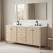 Vanity Art 72" Double Sink Freestanding Bathroom Vanity with Engineered Stone Top - HomeBeyond