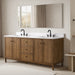 Vanity Art 72" Double Sink Freestanding Bathroom Vanity with Engineered Stone Top - HomeBeyond
