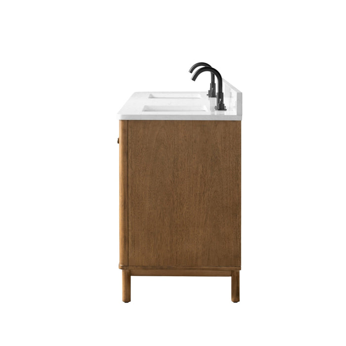 Vanity Art 72" Double Sink Freestanding Bathroom Vanity with Engineered Stone Top - HomeBeyond