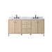 Vanity Art 72" Double Sink Freestanding Bathroom Vanity with Engineered Stone Top - HomeBeyond