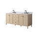 Vanity Art 72" Double Sink Freestanding Bathroom Vanity with Engineered Stone Top - HomeBeyond
