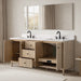 Vanity Art 72" Double Sink Freestanding Bathroom Vanity with Engineered Stone Top - HomeBeyond