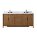 Vanity Art 72" Freestanding Bathroom Vanity with Integrated Finger Pull Doors and Engineered Stone Top - HomeBeyond