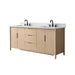 Vanity Art 72" Freestanding Bathroom Vanity with Integrated Finger Pull Doors and Engineered Stone Top - HomeBeyond