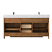 Vanity Art 72" Freestanding Bathroom Vanity with Integrated Finger Pull Doors and Engineered Stone Top - HomeBeyond