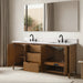 Vanity Art 72" Freestanding Bathroom Vanity with Integrated Finger Pull Doors and Engineered Stone Top - HomeBeyond